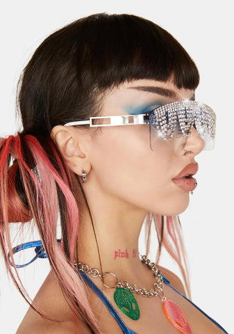 Lustrous Visions Rhinestone Sunglasses