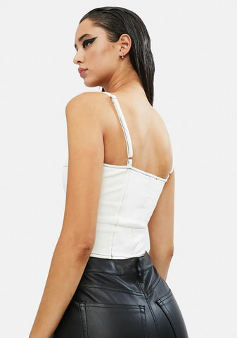 It Goes Down Lace Up Corset Top