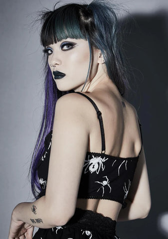 Web Of Sins Corset Crop Top