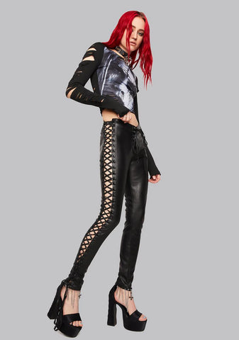 Hand Of Doom Lace-Up Leggings