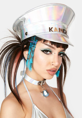 Holographic Kandi Captain Hat