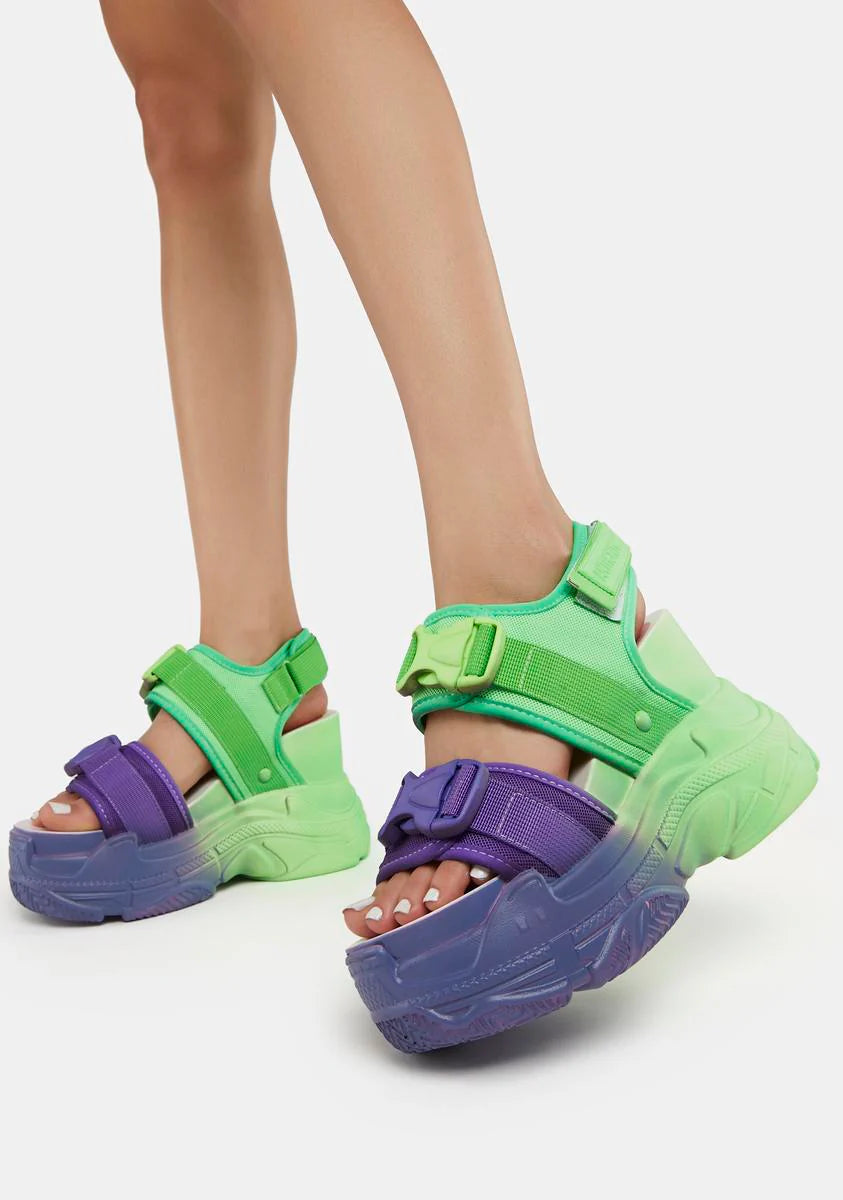 Purple Peach Platform Sandals