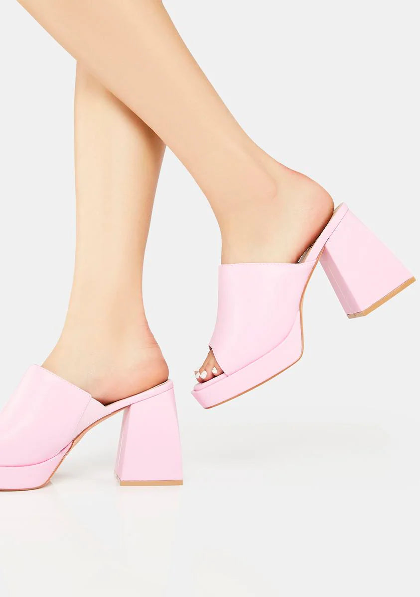 Sweet First Place Heeled Mules