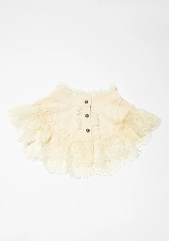 Ivory Heads Will Roll Lace Collar