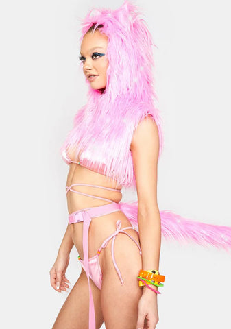 Sweet Techno Kitty Hoodie & Tail Set