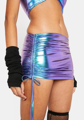 Electric Daze Metallic Mini Skirt