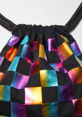 Rainbow Rides Drawstring Bag