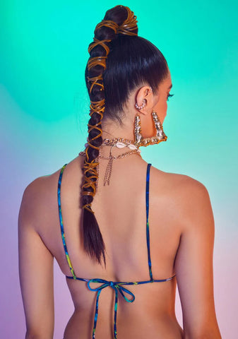 Abstract Burn Print Recycled Bikini Top