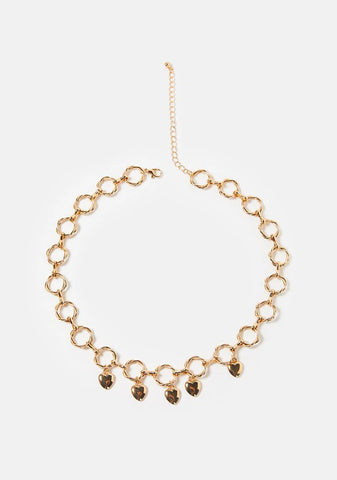 Heart On Lock Charm Necklace