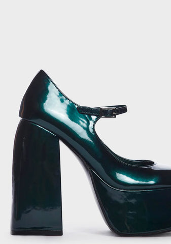 Teal Sweet Attitude Platform Heels