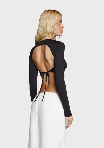 Reina Cut Out Open Back Crop Top