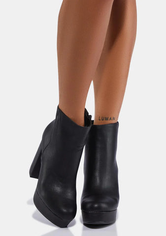 Vegan Leather Survive The Distance Ankle Boots