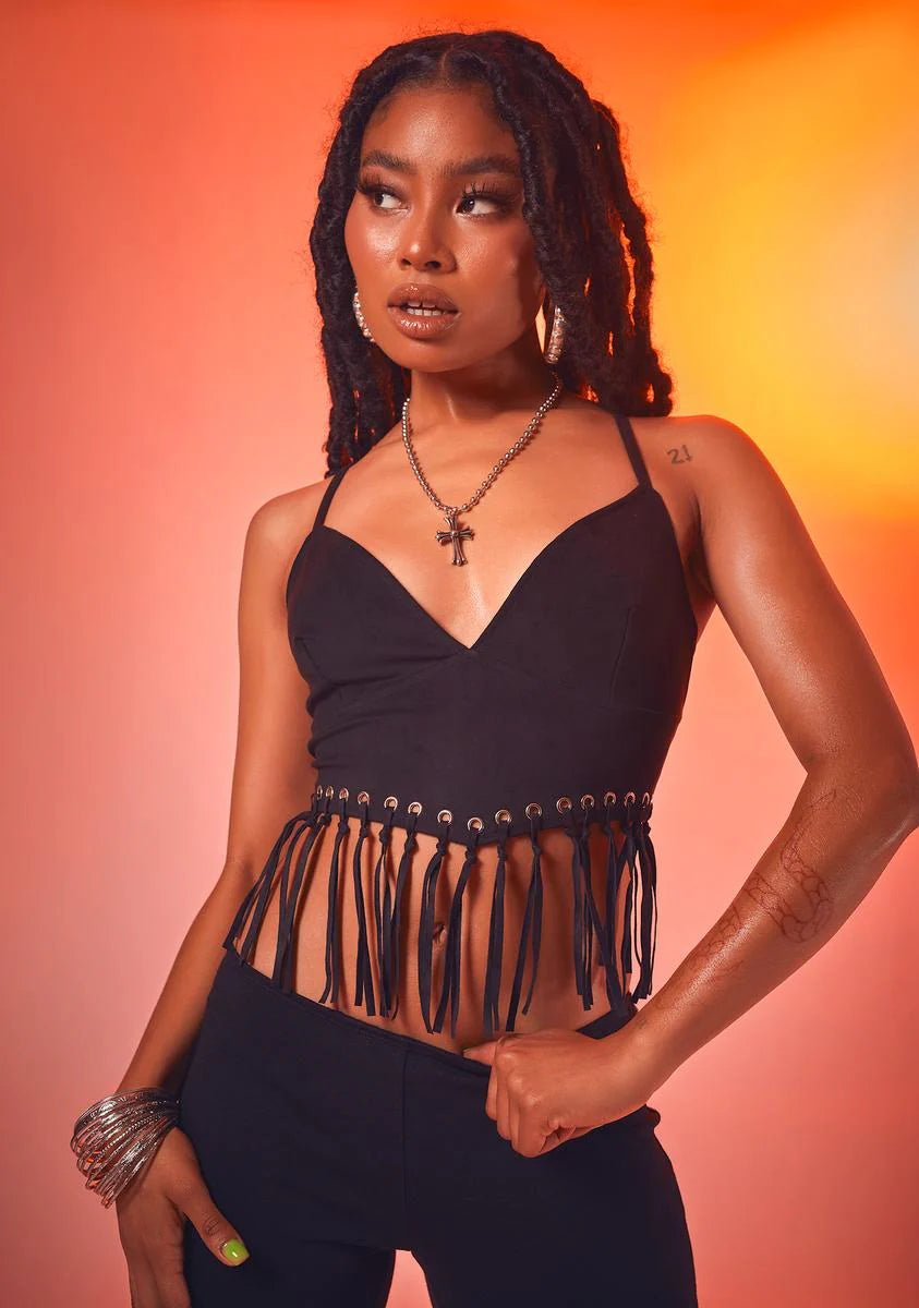 Rodeo Ties Fringe Bra Top