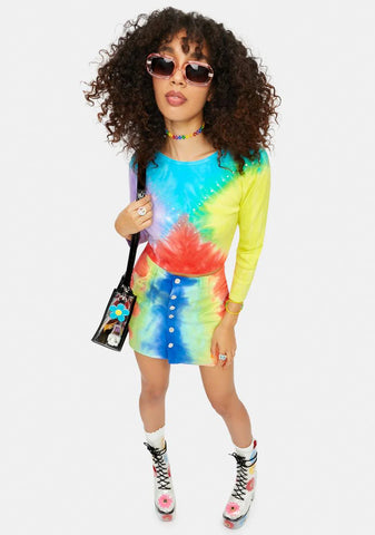 Righteous Mood Long Sleeve Tie Dye Top