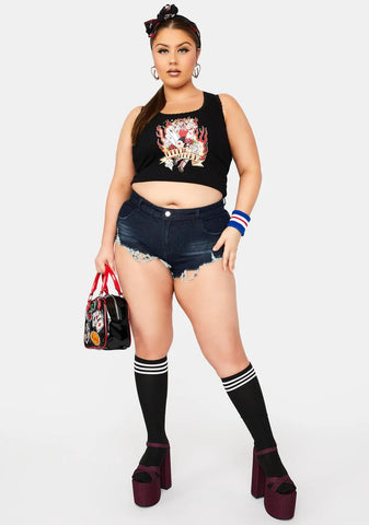 Plus Backwoods Beauty Ultra-Mini Shorts