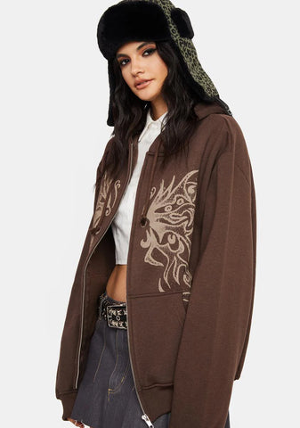 Fairy Wings Zip Up Hoodie Jacket