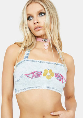 Throw It Back Halter Crop Top