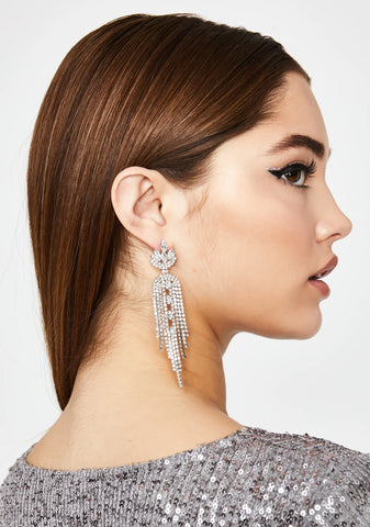 Luxe Lotus Rhinestone Earrings