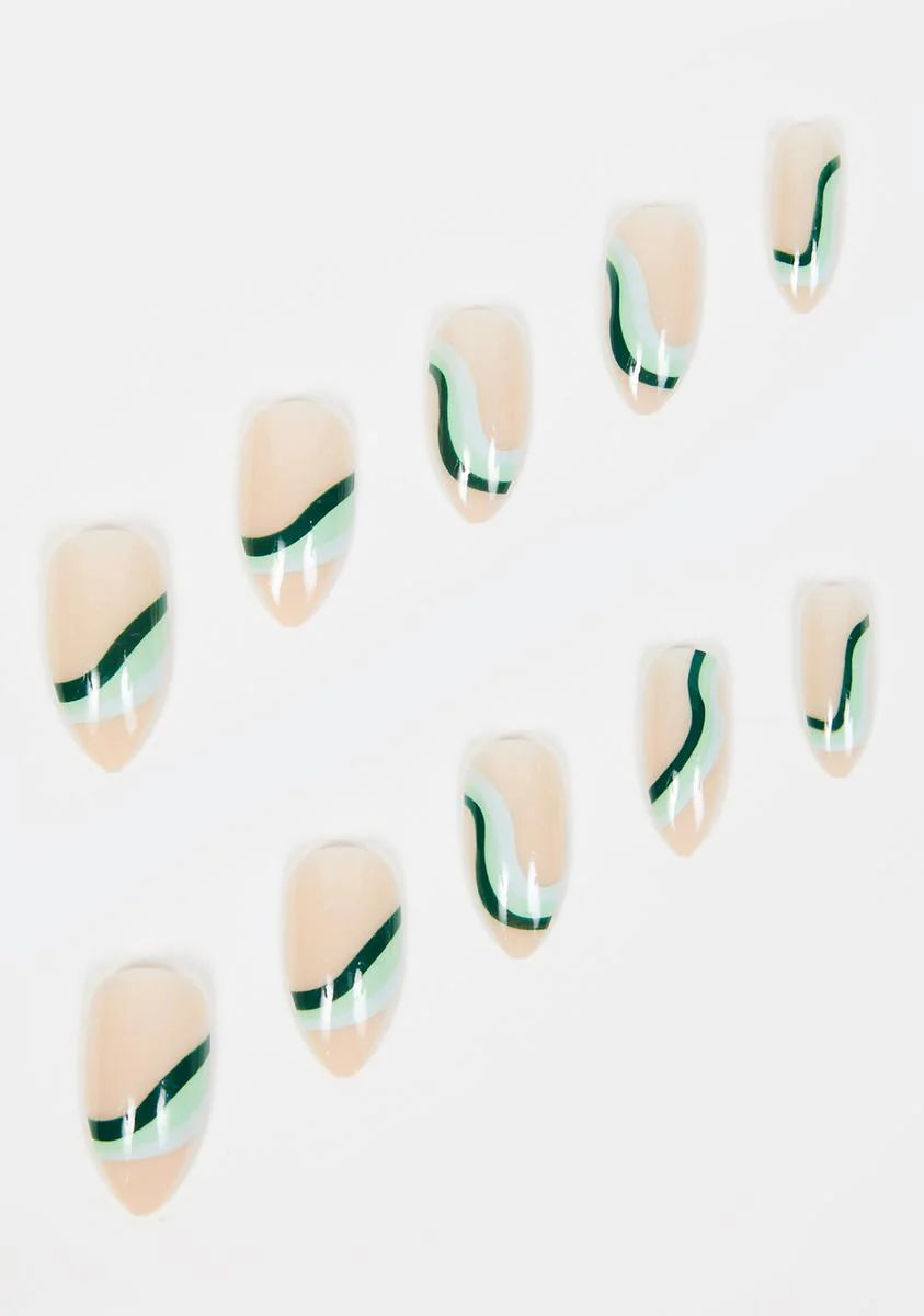 Peppermint Swirl Press On Nails