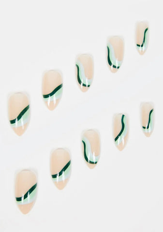 Peppermint Swirl Press On Nails