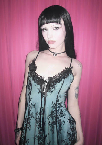 Faithfully Doomed Lace Dress - Mint