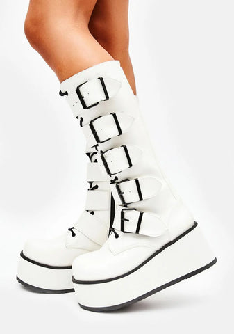 White Trashville-518 Knee High Boots