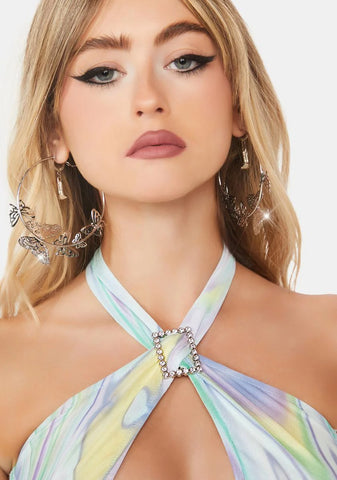 Pewter Brilliant Stage Hoop Earrings