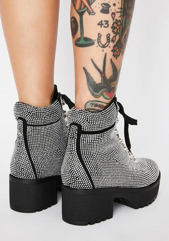 Scorpion Rhinestone Combat Boots