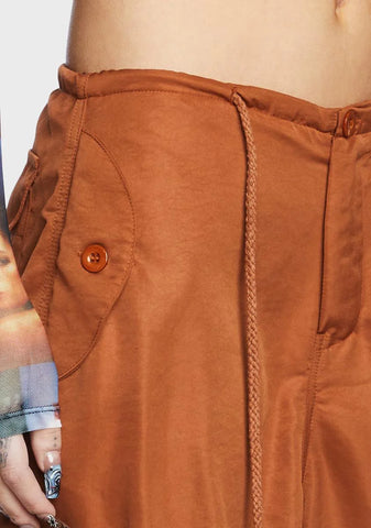 Parker Nylon Cargo Pants - Brown