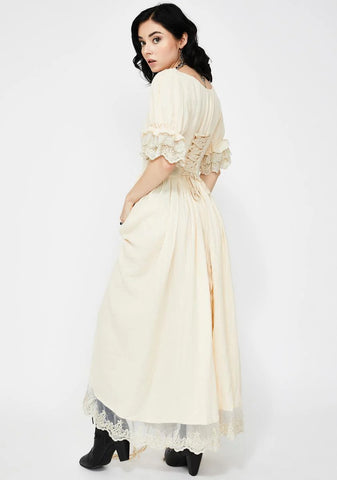 Victorian Ruffle Midi Dress