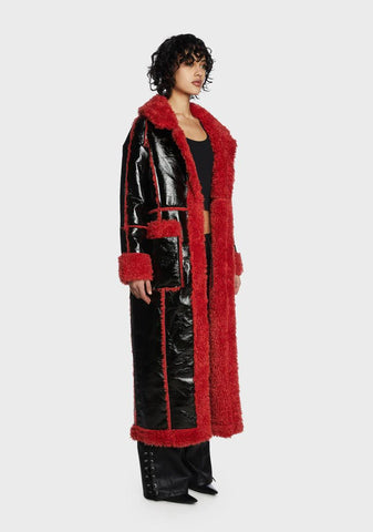 Lauder Red Shearling Coat