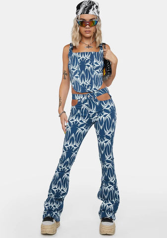 Denim Tattoo Corset Top