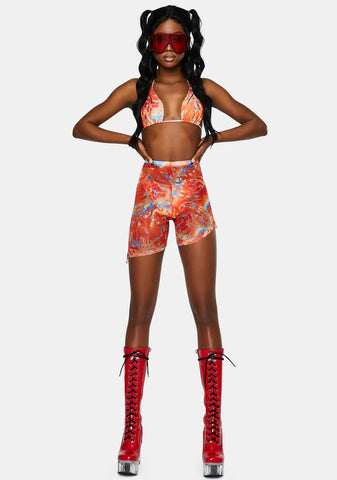 Splash Sheer Biker Shorts