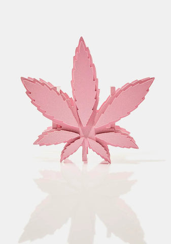 Pink Weed Leaf Brush Organizer
