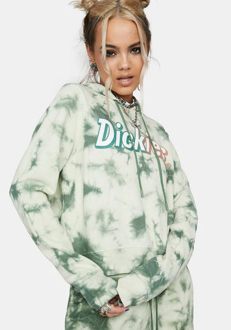 Green Tie Dye Logo Hoodie