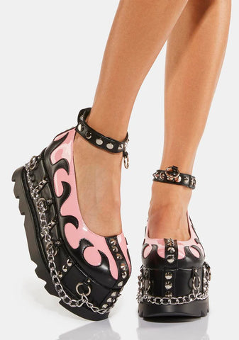 See Through Platform Mary Janes