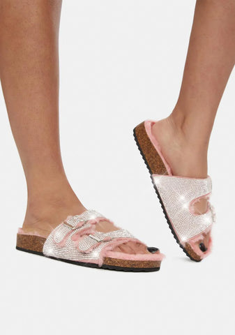 Baby Shine On Rhinestone Buckle Slides