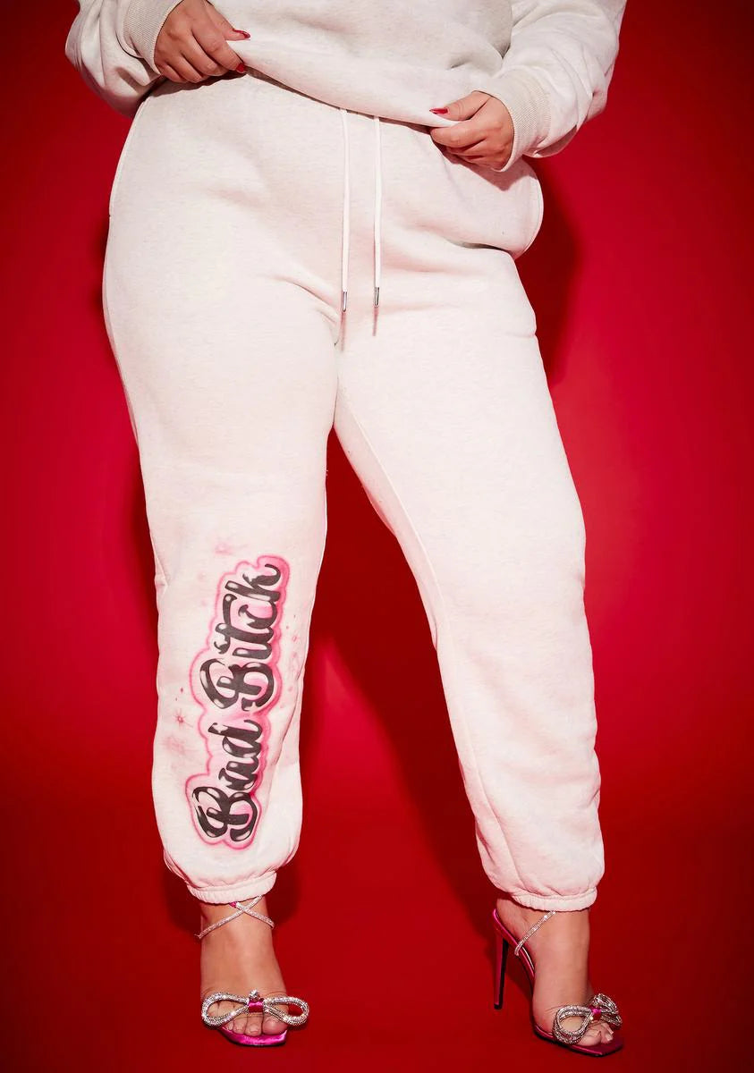 Plus Bad Bish Vibe Airbrushed Fleece Sweatpants