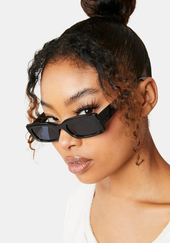 Black Supernova Rectangle Sunglasses
