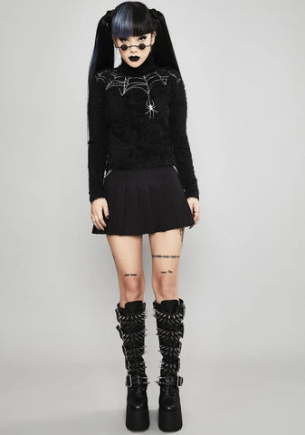 Web Of Deceit Fuzzy Sweater