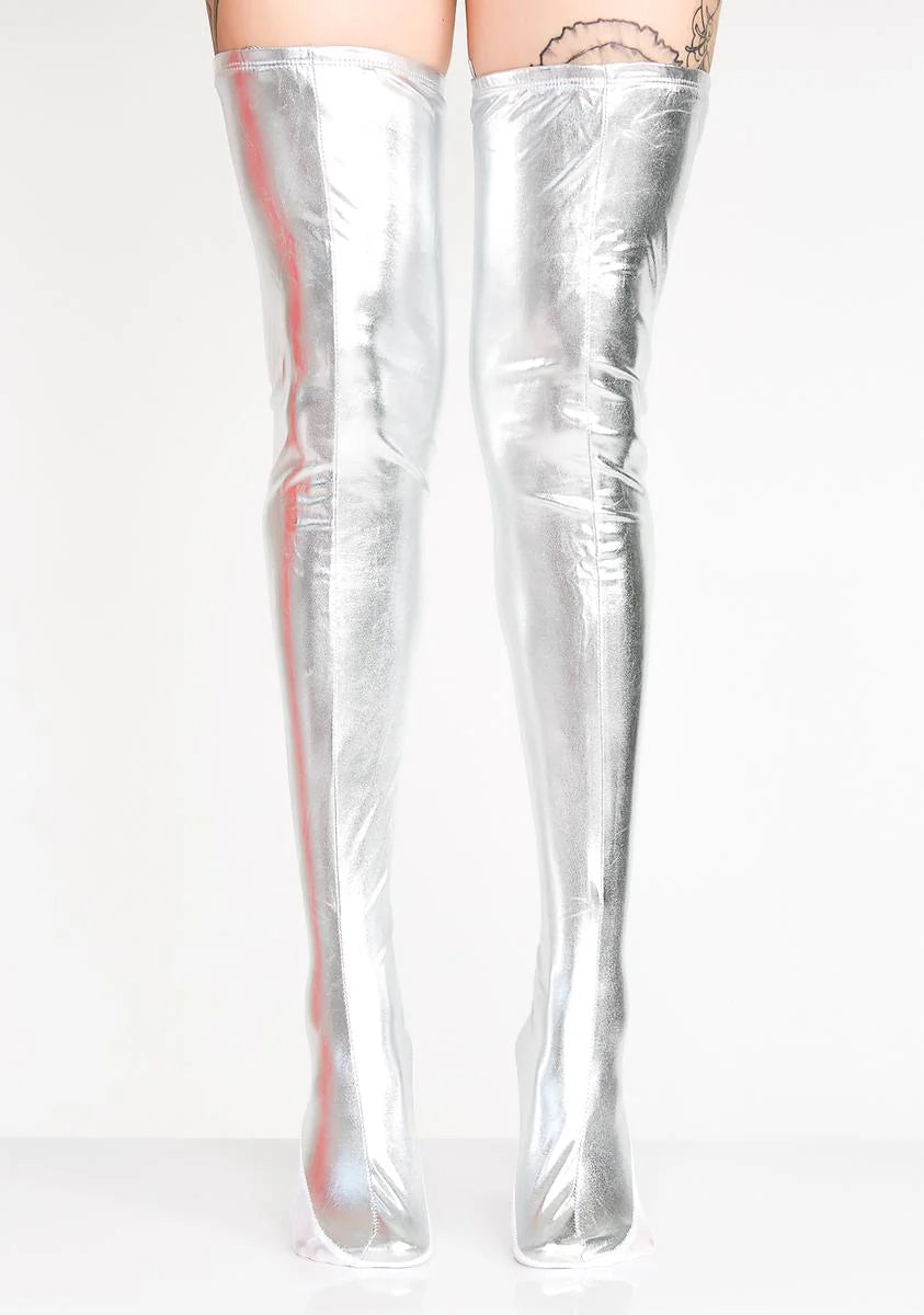 Baddie Bot Lace-Up Thigh Highs