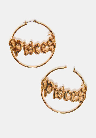 Deeply Me Pisces Hoop Earrings