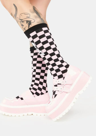 Pink Slacker-25 Platform Mary Janes