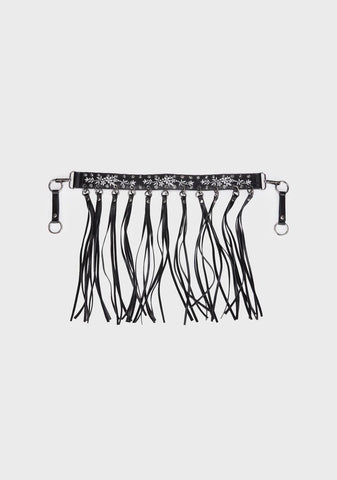 Cavern Crazy Fringe Belt - Black