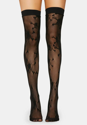 Hollow Ground Fishnet Thigh Highs