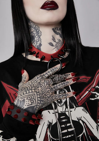 Red Spiked Cuff