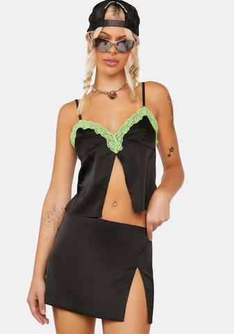 Silky Satin Micro Skirt