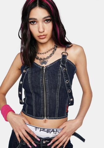 Denim Ever Ready Corset Top