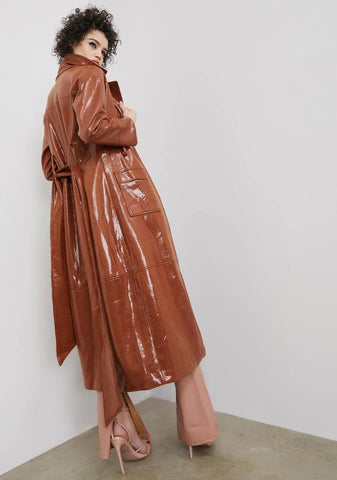 Rise To The Top Patent Trench Coat