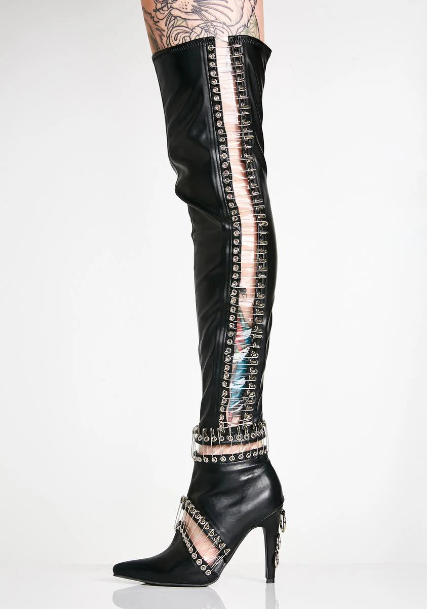 Queen Pin Thigh High Boots